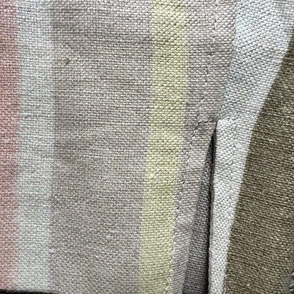 Lafayette 148 Raffia Pastel Stripe Linen Blazer Quiet Luxury Jacket | Sz 4 - Picture 7 of 11